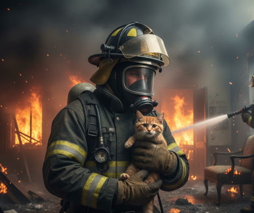 불이나서고양이를 구하는 장면 꿈해몽